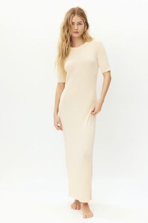 H&M Rib-knit t-shirt dress in Pale Yellow at Nordstrom, Size X-Small