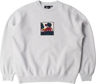 by Parra Long Lost Leg Crew Neck Sweatshirt - Heren - Sweatshirts - Grijs - XL - Katoen - Hoodies & sweatvesten