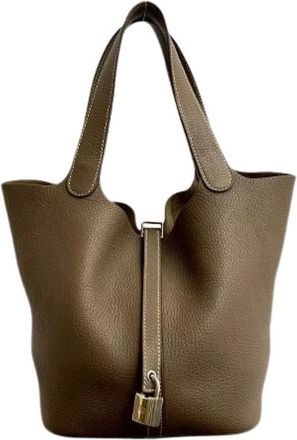 Herm&egrave;s Bolso de mano Pre-owned Picotin Lock Taurillon Clemence - Pre-owned - Mujer - Marr&oacute;n - ONE SIZE
