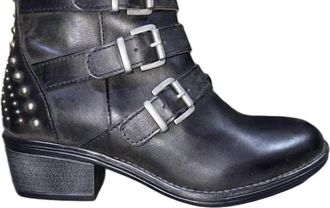 Eric Michael Womens Sparta Moto Boots In Black