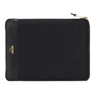 Moschino Wallet with zipper and writings - female - Moschino - Wallets & Cardholders - Black - ONE SIZE - Accessories