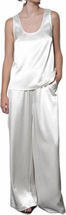 Greylin Ariana Easy Satin Sleeveless Top In Ivory