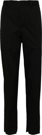 Corneliani elasticated-waistband straight-leg trousers - men - Cotton/Elastane/Polyamide - 58 - Black