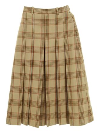 Gucci 10s geruite rok - Bruin