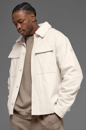 Alo | Canvas Utility Shacket Jacket in Bone Beige, Size: Medium