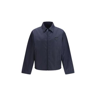 Prada Blauwe Nylon Shell Jas