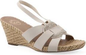 White Mountain Atavi Wedge Espadrille Sandal in Eggshell/Smooth at Nordstrom Rack, Size 7.5