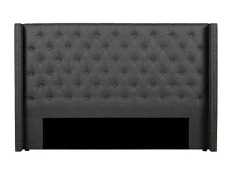 VENTE-UNIQUE.COM Cabecero tela gris 160x200 cm