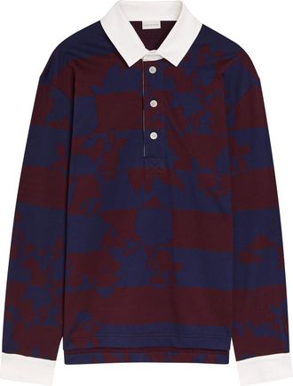 Dries Van Noten Hucho Patterned Cotton Rugby top - Burgundy - XL