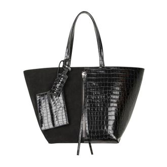 John Richmond Borsa Tote Bi-materica con Stampa Coccodrillo - - Bags - Donna - Nero - ONE SIZE