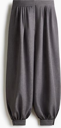 H&M Plissierte Hose mit Balloon Leg - Grau