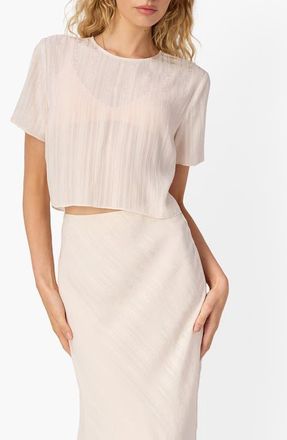 Cami NYC Josey Jacquard Stripe Semisheer Top in Oat at Nordstrom, Size Xx-Small