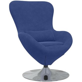 vidaXL Vidaxl - Sill&oacute;n Huevo Azul Polic&iacute;a 63 X 73 X 90 Cm Terciopelo