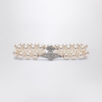 Vivienne Westwood Double bracelet with pearls and Orb logo