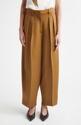 Altuzarra Dash Pleated Pants in Golden Oak at Nordstrom, Size 10 Us