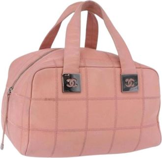 Chanel Pre-owned Vintage Boston Bag - Dames - Vintage Handtas - Roze - ONE Size - Leer - Vintage
