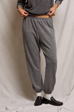 perfectwhitetee Stevie Cotton Fleece Easy Sweatpant In Dark Heather Grey