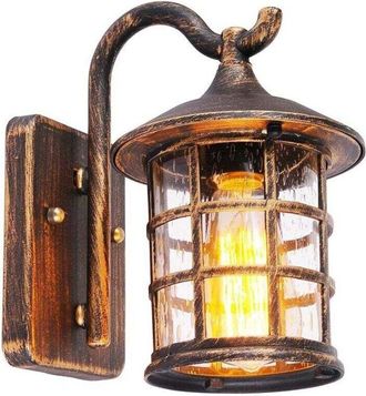 OEM [nunca Usado] Aplique De Pared Antiguo, Aplique De Pared Exterior Impermeable, Bombilla E27, Vidrio Y Aluminio, Ip44, Iluminaci&oacute;n De Pared Vintage Par