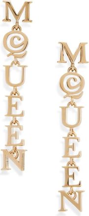 Alexander McQueen Logo Drop Earrings in Pale Gold at Nordstrom