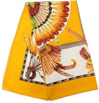 Herm&egrave;s Pre-owned Brazil Sjaal - Dames - Vintage Accessoires - Geel - ONE Size - Vintage