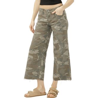 Silver Jeans Co Suki Ankle Wide Leg Jeans in Camo at Nordstrom, Size 30 X 26