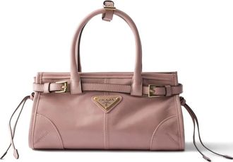 Prada mini Bonnie leather tote bag - Roze