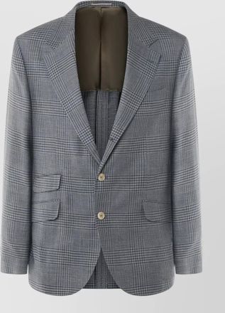 Brunello Cucinelli tailored blazer with front pockets and long sleeves
