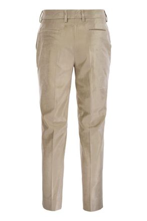 PT01 Womens New York - Velvet Trousers - Tan Cotton - Size EU 38 (Womens)