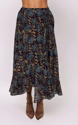 Melloday Organza Midi Skirt in Burgundy Multi at Nordstrom Rack, Size X-Small