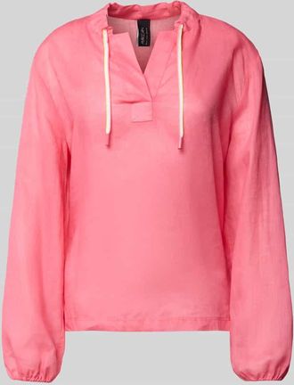 Marc Cain Regular Fit Bluse mit V-Ausschnitt und Tunnelzug in Pink, Gr&ouml;&szlig;e 34