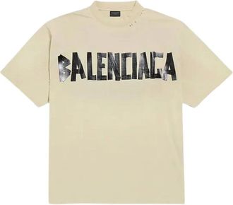 Balenciaga Tops, Heren, Beige, L, T-shirts