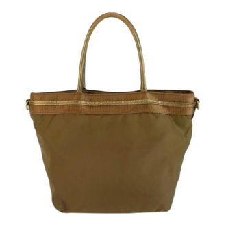 Prada Pre-owned Nylon Jacquard Tote Bag Khaki - Pre-owned - Mujer - Verde - ONE SIZE