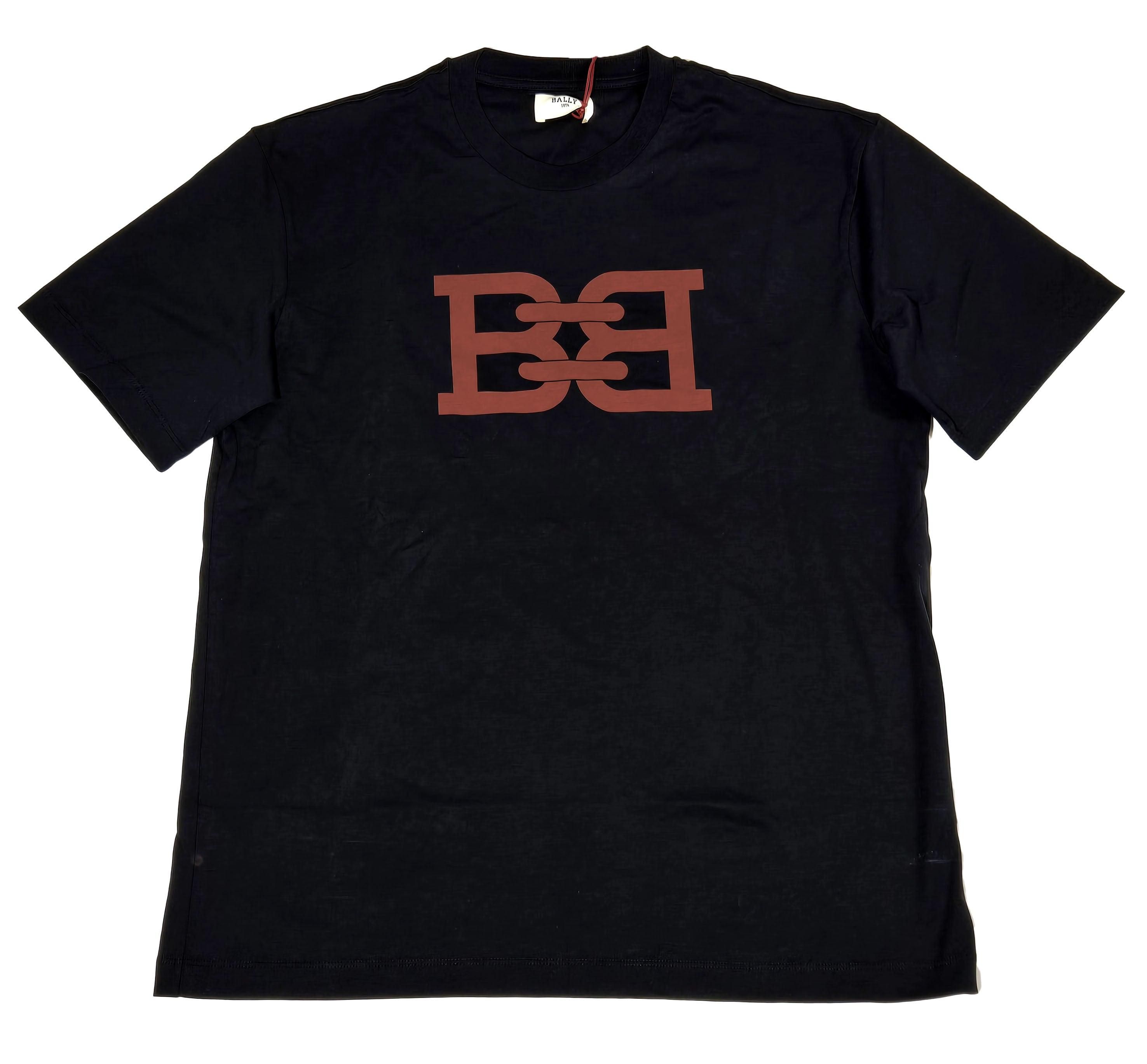 【関税込み】Bally ブラック ロゴプリント Tシャツ Bally logo-print Organic Cotton T-shirt | Black | FARFETCH