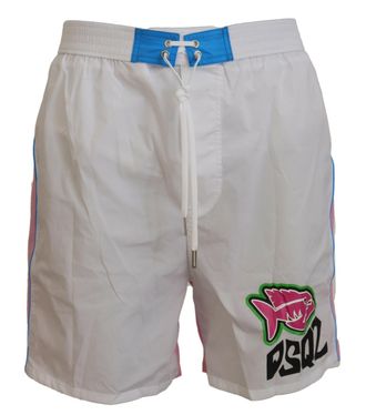 Dsquared2 Dsquared&sup2; pink Logo Print Men Beachwear Shorts Mens Swimwear