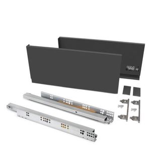 Emuca Emuca Caj&oacute;n Exterior Vertex 60kg De Altura 178mm, Profundidad 500mm, Acero, Gris Antracita