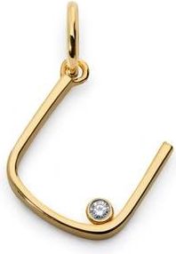 Monica Vinader Lab Grown Diamond Initial Pendant in 18K Gold Vermeil /Diamond U at Nordstrom