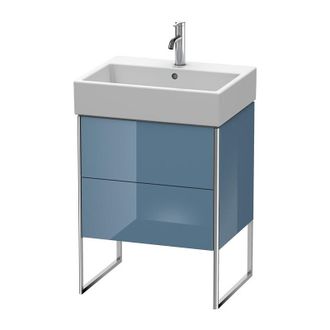 Duravit Duravit Xsquare Mueble De Pie 58,4x 46,0 Cm, 2 Cajones, Para Lavabo Vero Air 235060, Color (frente/cuerpo): Laca De Alto Brillo Stone Blue - Xs4473047