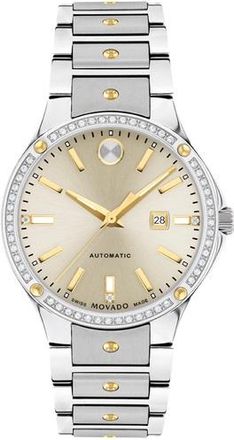 Movado Movado SE Automatic Diamond Beige Dial Ladies Watch 0607683