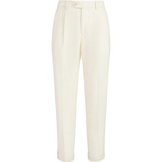 Brunello Cucinelli Trousers with pleats in Off-White at Nordstrom, Size 48 It