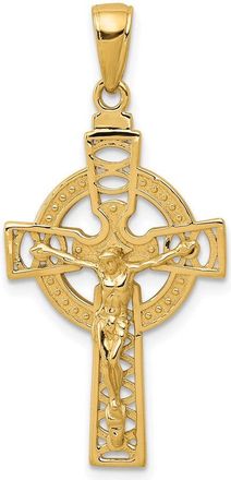 Diamond2Deal 10k Yellow Gold Polished Celtic Crucifix Pendant