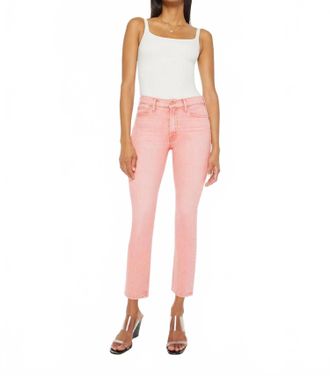 Mother The Mid Rise Dazzler Ankle Jean In Sunset Coral Twice As Nice