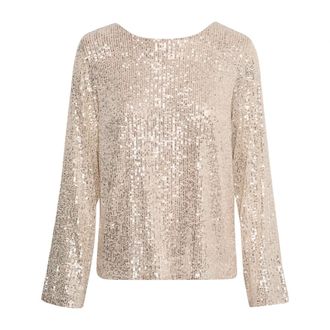 Part Two Sequin Blouse with V-Back Detail - female - Part Two - Blouses - Gray - L - Blouses & Shirts