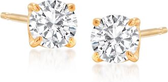 Ross-Simons Diamond Stud Earrings in 14kt Yellow Gold