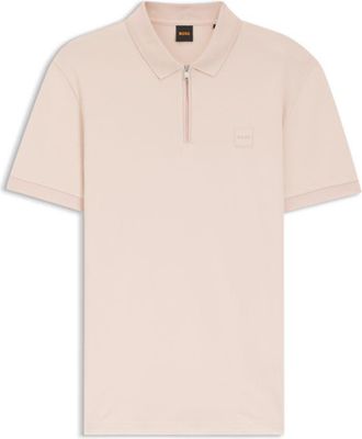 BOSS Stretch-cotton slim-fit polo shirt with logo patch