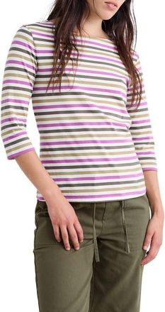 Seasalt Cornwall Sailor Stripe Organic Cotton Top in Tri Mini Cornish Fennel at Nordstrom, Size 12 Us