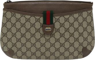 Gucci Ophidia Beige Canvas Shoulder Bag (Pre-Owned)