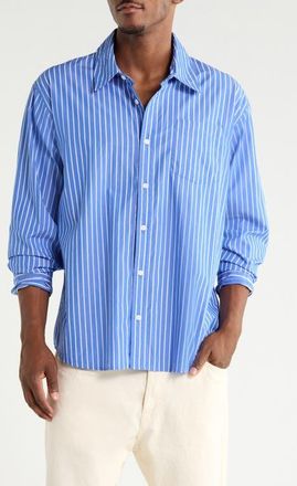 Corridor Berg Stripe Button-Up Shirt in Blu at Nordstrom, Size Xx-Large