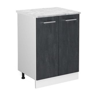 Vicco Mueble Bajo De Cocina R-line, Hormig&oacute;n Negro, 60 Cm Et M&aacute;rmol