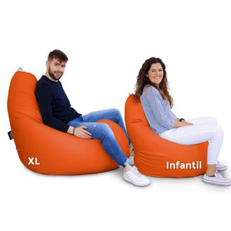 Happers Happers - Puff Pera Relax Polipiel Naranja Xl