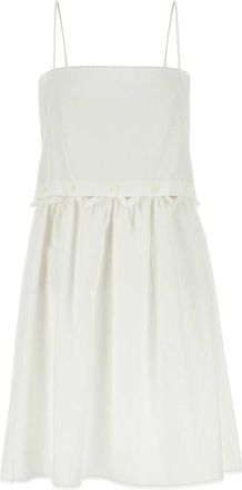 Miu Miu Witte Poplin Mini-jurk